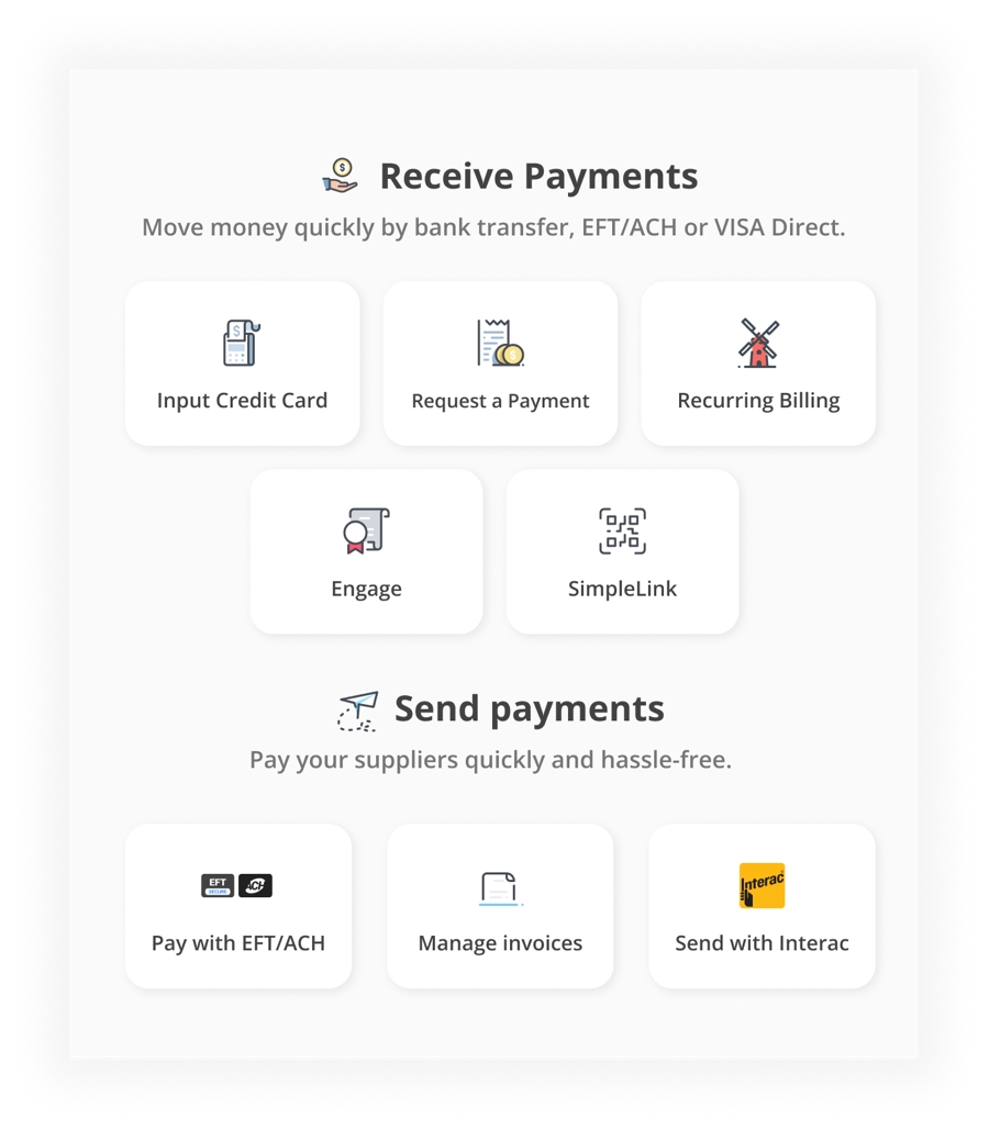 Receive payments and invoicing